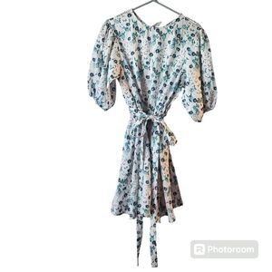 MELLODAY Floral Print Open Back Dress Sz.S Floral Texture Cottage Core